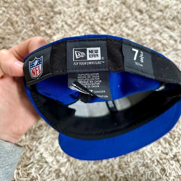 NFL New Era New York NY Giants Blue Snapback Cap Hat Men’s Size 7 3/8 58.7 cm - Picture 4 of 4